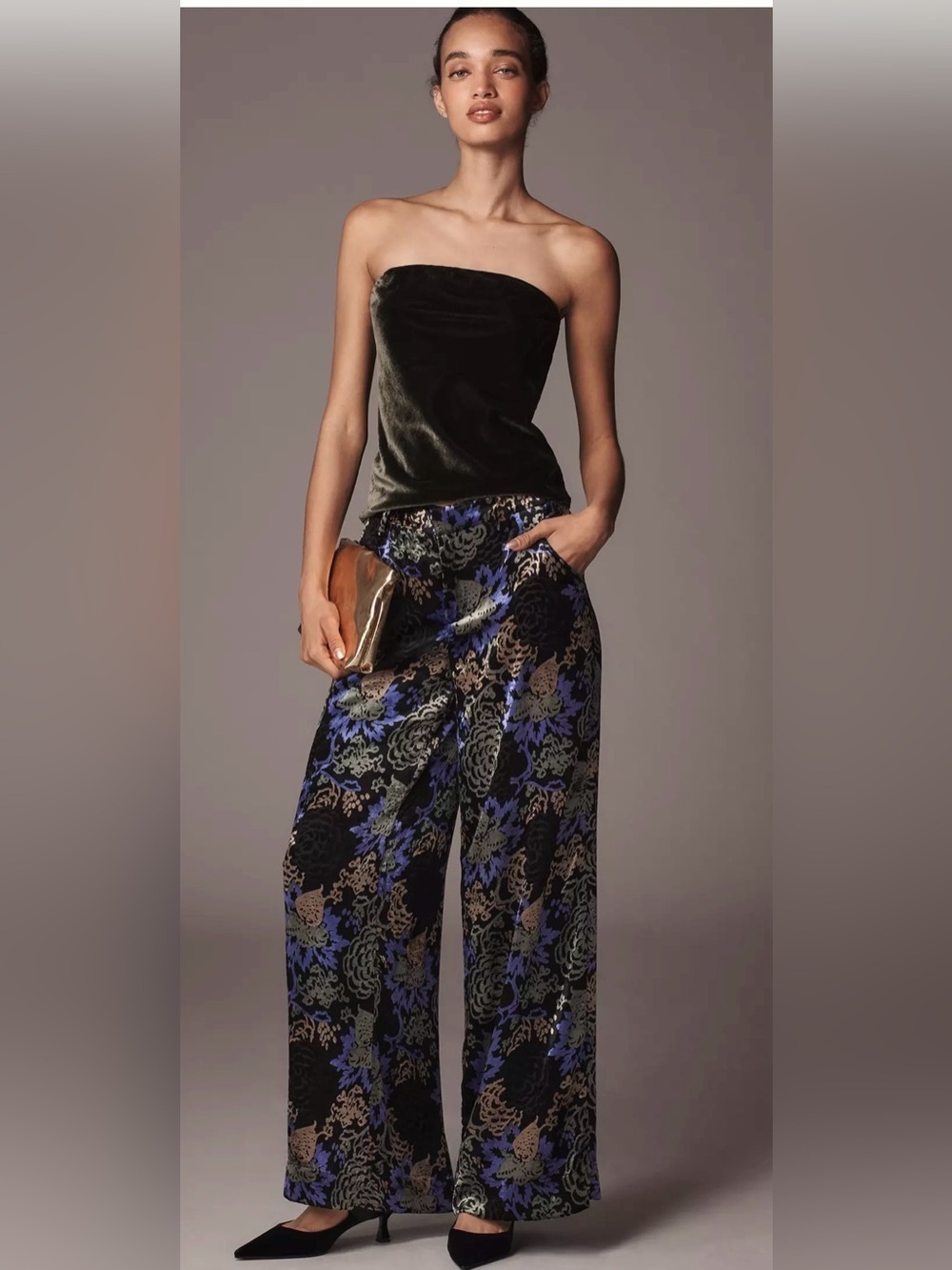 Anthropologie Low-Rise Printed Pleated Pants 8P